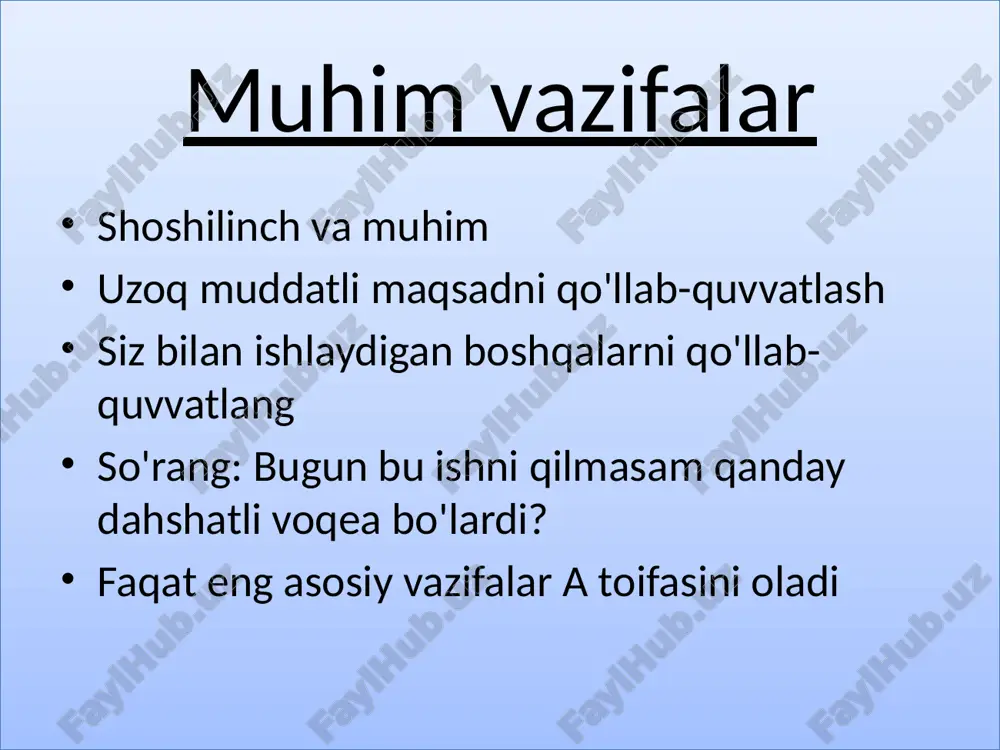 time management:o’qish va ishda vaqtni samarali boshqarish usullari - Page 5