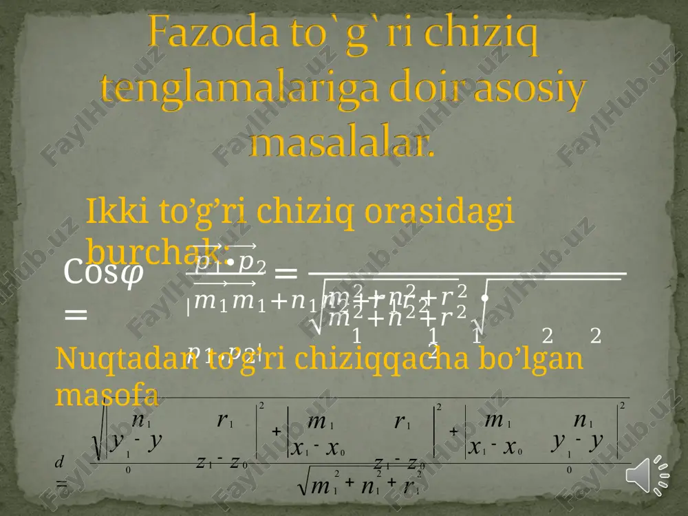 tekisliklar va to'g'ri chiziqlarning kanonik tenglamasi - Page 5