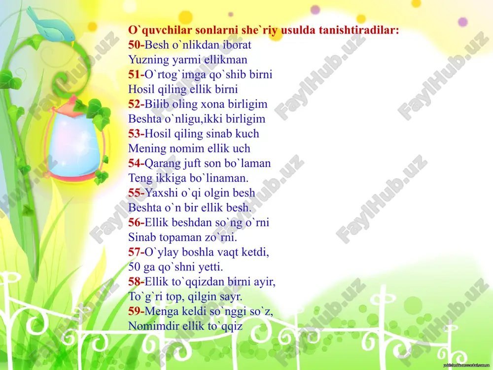 darslik "matematika 50-59 sonlar mavzusi" - Page 5