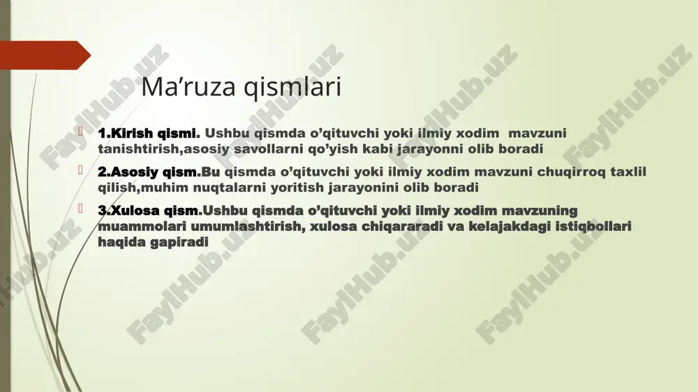 ma’ruza, uning turlari va unga qo’yiladigan talablar - Page 5