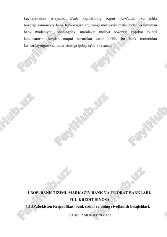 arini saqlab berish bo‘lsa, ikkinchidan, pul mablag‘larini almashtirib berishdan iborat ekanligini ko‘rishimiz mumkin.pul ayrboshlash bo‘yicha ehtiyoj alohida paydo bo‘lgan. bunda evropani yorqin misol qilib ko‘rsatish mumkin. o‘rta asrlarda tangalarning yagona tizimi mavjud bo‘lmagan. savdo turli mamlakatlar, shaharlar, hatto alohida shaxslarning tangalari orqali olib borilgan. barcha tangalar turli vazn, shakl va nominalga ega edilar.shuning uchun tangalar bilan shug‘ullanuvchi va ayirboshlashni olib bora oladigan mutaxassislar o‘z ayirboshlash stollari bilan qizg‘in savdo ketayotgan joylarga joylashishgan. shu bois, “bank” so‘zi italyancha “banco” - ayirboshlovchining oldidagi stol degan ma’noni anglatuvchi so‘zdan kelib chiqqan. bunga o‘xshash operatsiyalar bundan ancha avvalgi davrlarda qadimgi gretsiya, rim, sharqda amalga oshirilar edi.pulni saqlash va ayirboshlash bo‘yicha operatsiyalar bilan shug‘ullanuvchi shaxslar yig‘ilgan boyliklar - pullar samarasiz, harakatsiz yotganini tushunishar va agar mavjud mablag‘larning hech bo‘lmaganda bir qismini bo‘lsa ham vaqtinchalik foydalanishga berilsa, sezilarli foyda olish mumkinligini bilishar edi. shunday qilib, garov asosida pullarni ma’lum muddatga qaytarish va foiz to‘lash shartlari bilan …