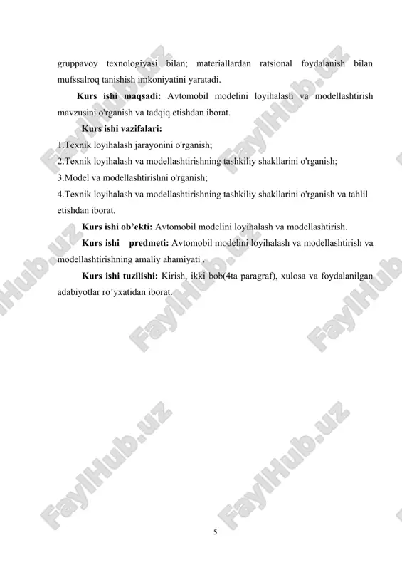 xaqiqiy namunalari tuzilishi va ishlashning asosiy prinsiplari tushuniladi, amaliy faoliyat jarayonida es umumta’limiy predmetlari bo‘yicha olingan bilimlar mustahkamlanadi. ma’lumki, amaliy mashg‘ulotlarda texnik konstruksiyalash va modellashtirish xaqiqiy mashina, mexanizm, asboblarning faqatgina kichraytirilgan nusxasini yasash emas, balki ijodiy faoliyat asosida texnik modellarning konstruksiyasini ham, ishlash prinsipini ham ancha soddalashgan, lekin ularga o‘xshashlikni saqlagan namunalarini yaratishdir. texnik modellashtirishga kirishishdan oldin «model» va «maket» tushunchalarining farqini aniq bilib olish zarur. model xaqiqiy obyektning yoki undagi asosiy uzellarning nusxasidir. shuningdek, u xarakatlanadigan va o‘z namunasi (xaqiqiy obyekt) ning funksiyalarini ixcham holda bajariladigan bo‘lishi ham kerak. m: avtomobilning, trak5torning modeli ana shundaydir. maket-obyektning konstruksiyasini yaqqolroq tasavvur etish imkonini beradigan umumiy xajmli tasvirdir. m: binolar, inshootlar va x.z.larning maketlari shular jumlasiga kiradi. [1: sharipov sh.s.- kasb ta’limi tizimida o‘quvchilar ijodkorlik qobiliyatini rivojlantirishning uzluksizligi. - t.: «fan» 2005. – 180 b.] texnik konstruksiyalash va modellashtirish mashinalar hamda mexanizmlarni yaratish jarayoni bilan, shuningdek yuksak darajada rivojlangan zamonaviy ishlab chiqarishning …