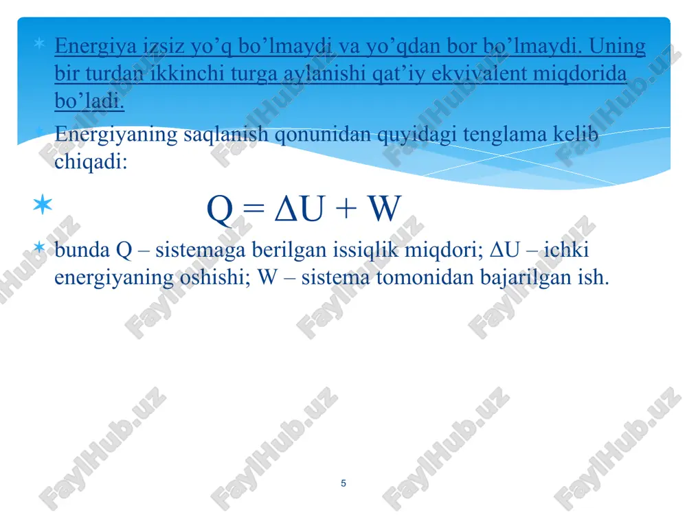 kimyo fanidan "kimёvий термодинамика" mavzusida ma’lumot - Page 5