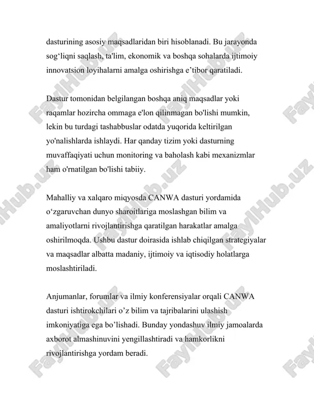 h tezligi internet bog'lanishingiz sifatiga, fayl hajmiga va server yukiga bog'liq. 3. **o'rnatish faylini ishga tushirish:** - yuklab olingan faylni ishga tushiring. bu odatda .exe yoki .dmg fayl bo'ladi. o'rnatish faylini ishga tushirganingizda, dastur o'rnatish jarayonini boshlaydi. - o'rnatish jarayonida dastur sizdan dastur joylashuvi yoki boshqa o'rnatish parametrlarini tanlashni so'rashi mumkin. 4. **litsenziya shartlarini qabul qilish:** - aksariyat dasturlar o'rnatish jarayonida litsenziya shartlarini qabul qilishni talab qiladi. litsenziya shartlarini o'qish va qabul qilish zarur. bu shartlar dasturdan qanday foydalanish mumkinligini belgilaydi. 5. **dastur o'rnatishni tugatish:** - o'rnatish tugagandan so'ng, dastur odatda avtomatik ravishda ishga tushiriladi yoki ushbu imkoniyatni taklif qiladi. ba'zi hollarda kompyuterni qayta ishga tushirish talab qilinishi mumkin. 6. **dasturga kirish va dastlabki sozlash:** - dasturni birinchi marta ochganda, sizdan foydalanuvchi hisob qaydnomasini yaratish yoki mavjud hisob qaydnomasiga kirish so'ralishi mumkin. - avval dasturiy ta'minotning tili va interfeys sozlamalarini o'rnating. bu dasturdan qulayroq foydalanish imkoniyatini beradi. 7. **yangilanishlarni tekshirish:** …