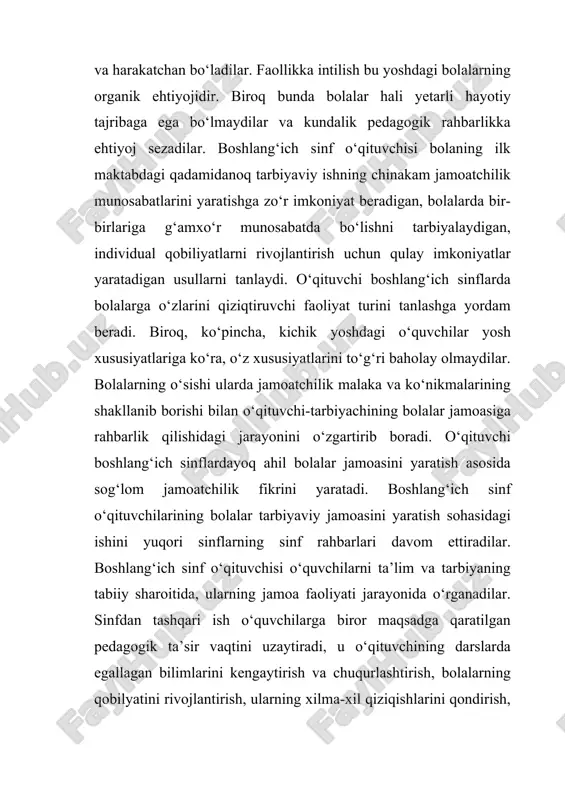 edagoglar tomonidan qo‘yilgan talablar quyidagi sharoitlarda ijobiy natija beradi: 1. o‘quvchi shaxsini hurmat qilish. 2. muayyan maktab yoki sinfdagi sharoitni hisobga olish. 3. qo‘yilayotgan talablarning aniq bo‘lishi. 4. o‘quvchilarning tashqi qiyofasi, kiyinishi, yurish-turishi hamda muomalasiga qo‘yilayotgan talablar, ularda ma’naviy madaniyatni shakllantirishga xizmat qilishi shart. o‘qituvchi qo‘yilayotgan talablarning hajmi, tizimini bilibgina qolmasdan, talab qo‘yish metodikasini ham o‘zlashtira olgan bo‘lishi kerak. o‘quvchilarga talablar qo‘yish metodikasi bolalarni talablar mazmuni bilan tanishtirib, ularning ahamiyatini tushuntirish, tajriba orttirish hamda ularning muntazam suratda nazorat qilib borishdan iborat. o‘quvchilarni talablar bilan tanishtirish, ko‘pincha, umumiy majlislarda amalga oshiriladi, bunda ta’lim muassasasi direktori yoki o‘quv ishlari bo‘yicha direktor o‘rinbosari istiqbolli rejalar va ularni amalga oshirish jarayonidagi talablar mazmuni bilan o‘quvchilarni tanishtiradi. batafsil tanishtirish ayrim hollarda amalda ko‘rsatish, keyinroq sinflar bo‘yicha sinf majlislarida, maxsus suhbatlar uyushtirish jarayonida amalga oshiriladi. xulq-atvorni tarkib toptirishga yo‘naltirilgan talablar bilan tanishtirish mazkur talablar ustida mashq qildirish bilan qo‘shib olib borilishi kerak. xulq-atvorni tarbiyalash ongni tarbiyalashga …