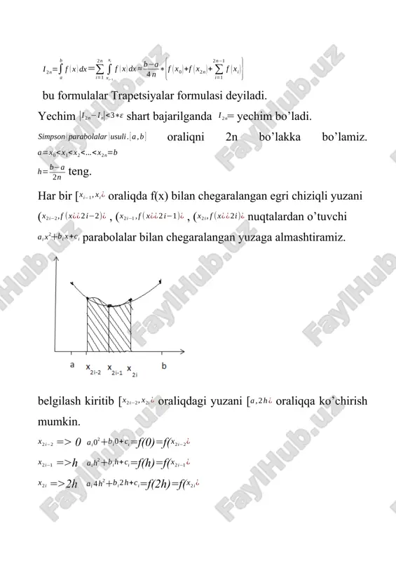 aniq integrallarni taqribiy hisoblash - Page 5