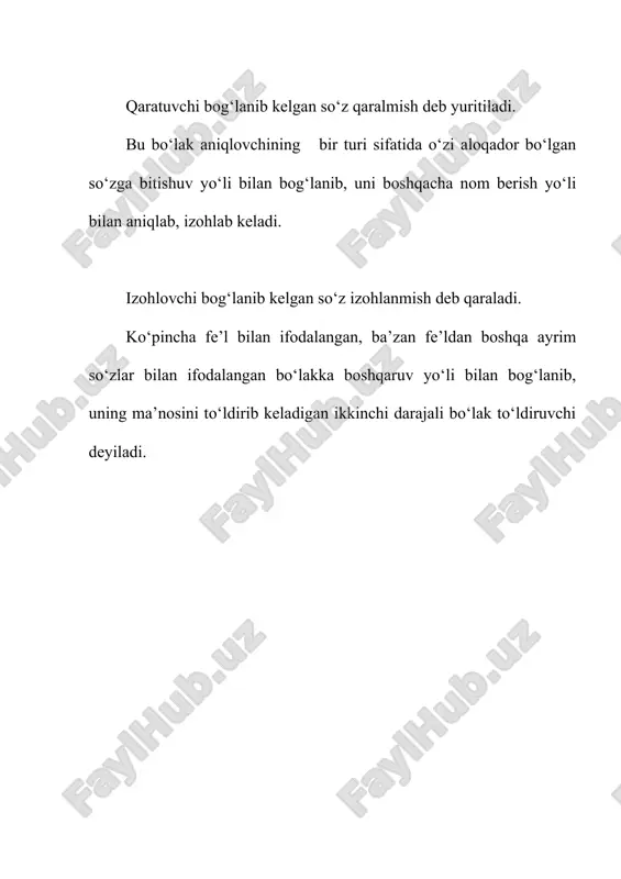 ikkinchi darajali bo`laklarning gapdagi ahamiyati - Page 5