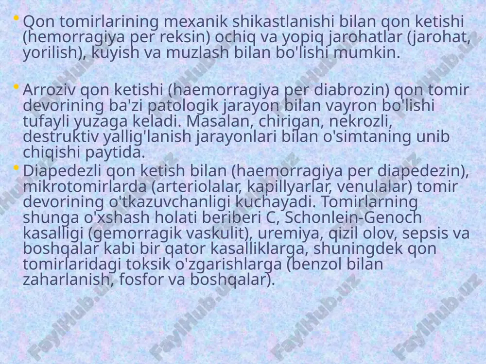 entning zardobidan 2-3 tomchi plastinkaga surtiladi va eritrotsitlar qo'shiladi, shunda eritrotsitlar va zardob nisbati 1:10 bo'lishi kerak. keyinchalik, eritrotsitlar zardob bilan aralashtiriladi, plastinka reaktsiyaning borishini kuzatib, 5 daqiqa davomida biroz chayqatiladi. belgilangan vaqtdan keyin eritrotsitlarning mumkin bo'lgan o'ziga xos bo'lmagan agregatsiyasini olib tashlash uchun reaktsiya aralashmasiga 1-2 tomchi fiziologik eritma qo'shilishi mumkin. natijalarni hisobga olish. eritrositlar aglutinatsiyasining mavjudligi donorning qoni retsipiyentning qoni bilan mos kelmasligini anglatadi va uni quyish mumkin emas. agar 5 daqiqadan so'ng eritrotsitlar aglyutinatsiyasi bo'lmasa, bu donorning qoni guruh agglyutinogenlari bo'yicha retsipient qoniga mos kelishini bildiradi. individual muvofiqlikni o’tkazish probirkaga 2 tomchi (0,1 ml) retsipient zardobidan, 1 tomchi (0,05) ml donor eritrotsitlar va 1 tomchi (0,1 ml) 33% li poliglyukin qo‘shiladi. probirka gorizontal holatga egilib, biroz chayqaladi, so'ngra sekin aylantiriladi, shunda uning tarkibi devorlarga yupqa qatlamda tarqaladi. 3 - 5 daqiqadan so'ng probirkaga 2 - 3 ml fiziologik fiziologik eritma qo'shiladi va ichidagini silkitmasdan 2 - 3 …