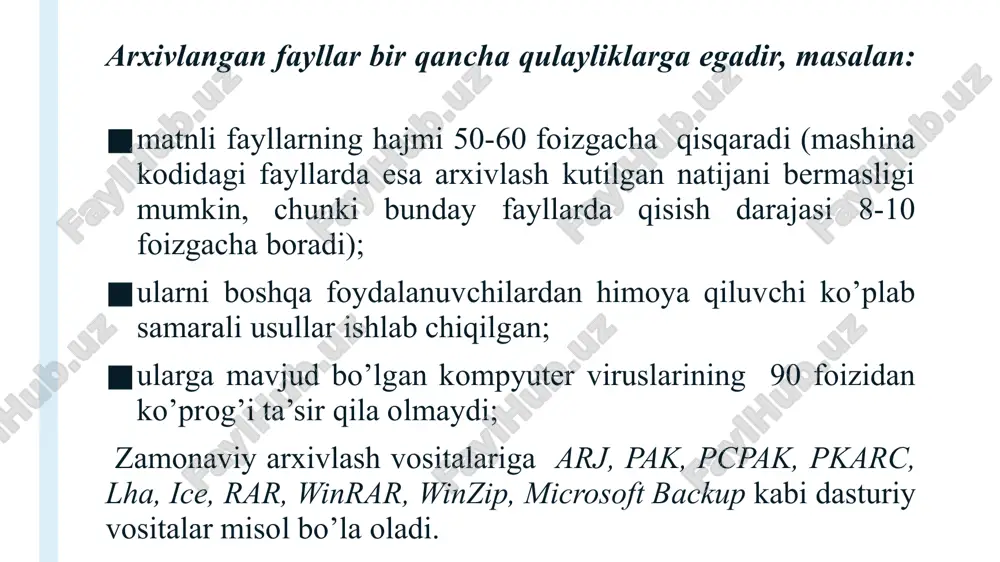 asturiy ta’minotni ishlatish; ikkinchidan, tashqi tarmoqlarga ulanishda filtr cheklovchilar o’rnatish (viruslardan himoyalanish va sank­siyasiz foydalanishni cheklash). image1.jpeg /docprops/thumbnail.jpeg