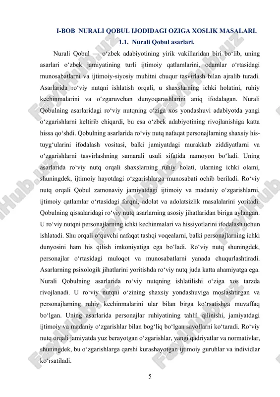 qiladi. qobulning ro‘viy nutqi, shu bilan birga, adabiy asarning ijtimoiy ahamiyatini oshiradi va o‘quvchiga nafaqat badiiy, balki ijtimoiy tahlil qilish imkonini ham beradi. nurali qobulning ro‘viy nutqi o‘zbek adabiyotida muhim o‘rin tutadi. u o‘z asarlarida nafaqat personajlarning ichki holatini, balki o‘sha davrning ijtimoiy, siyosiy va madaniy hayotini ham tahlil qilgan. ro‘viy nutq orqali, qobul zamonaviy jamiyatdagi o‘zgarishlarga, ziddiyatlarga va ijtimoiy-siyosiy vaziyatlarga o‘z qarashlarini bildirib, bu masalalarni adabiy tahlil qilishga muvaffaq bo‘lgan. uning asarlarini o‘rganish, nafaqat o‘zbek adabiyotining rivojlanishini, balki o‘sha davrdagi ijtimoiy hayotni tushunish imkonini ham beradi. qobulning ro‘viy nutqi adabiyotda yangi bir bosqichni boshlab berdi. u shaxslarning ichki kechinmalarini, ularning ijtimoiy munosabatlarini va jamiyatdagi o‘zgarishlarga munosabatlarini ifodalashda ro‘viy nutqni samarali ishlatdi. bu o‘zbek adabiyotiga yangi yondashuvlarni olib kirdi va adabiy asarlarda personajlar ruhiyatini chuqurroq tahlil qilish imkonini berdi. shuning uchun, nurali qobulning asarlarida ro‘viy nutqni o‘rganish, o‘zbek adabiyotining rivojlanish jarayonini anglashda muhim o‘rin tutadi. nurali qobul o‘zbek adabiyotining yirik …