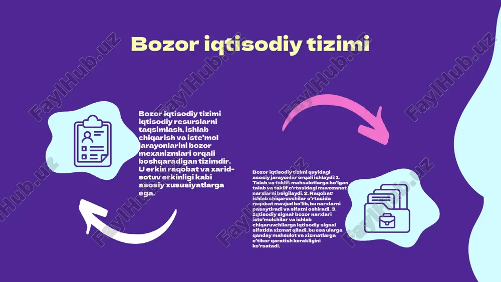 lobalizatsiya jarayoni va xalqaro savdo munosabatlarining kengayishi iqtisodiy modellarni yanada murakkablashtiradi. ushbu tendentsiyalar iqtisodiy tizimlarning o'zaro bog'liqligini kuchaytiradi hamda yangi iqtisodiy model va strategiyalarni ishlab chiqishga olib keladi. iqtisodiy modellar va innovatsiyalar innovatsiyalar iqtisodiy modellarni o'zgartirishda muhim rol o'ynaydi. yangi texnologiyalar, masalan, sun'iy intellekt va raqamli platformalar, ishlab chiqarish jarayonlarini samarali qilib, iqtisodiy o'sishni tezlashtiradi. yangi texnologiyalar iqtisodiy faoliyatni yangilaydi. masalan, sun'iy intellekt avtomatlashtirish orqali xarajatlarni kamaytiradi va ishlab chiqarish samaradorligini oshiradi. ushbu o'zgarishlar iqtisodiy modellarni yangilash va innovatsion rivojlanishni ta'minlashga yordam beradi. globalizatsiya va iqtisodiy modellar globalizatsiya jarayonlari globalizatsiya jarayonlari iqtisodiy modellarni sezilarli darajada o'zgartirmoqda. mamlakatlar o'rtasidagi savdo va investitsiyalar kuchayishi, iqtisodiy modellarni global miqyosda qayta shakllantirish zaruratini tug'dirmoqda. ushbu jarayonlar, xususan, bozor iqtisodiyoti va rejalashtirilgan tizimlar o'rtasidagi o'zaro bog'liqlikni kuchaytirmoqda. xalqaro iqtisodiyot xalqaro iqtisodiyotda globalizatsiya iqtisodiy modellarning murakkabligini oshiradi. mamlakatlar o'rtasidagi iqtisodiy munosabatlar, yangi strategiyalar va hamkorliklar talab etadi. masalan, erkin savdo zonalari va xalqaro investitsiyalar iqtisodiy modellarga …