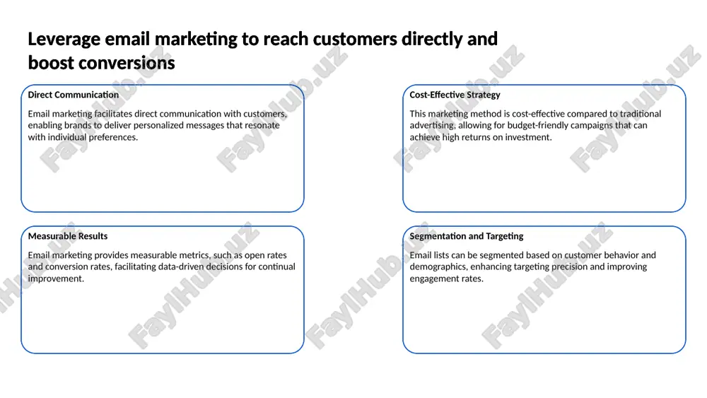 can lead to increased trust and loyalty from potential customers. 9 collaborate with influencers to extend your reach and build credibility understanding influencer impact influencers have substantial followings and can shape public perception. their endorsement can enhance trust and open opportunities for brand visibility. collaborate with influencers to extend your reach and build credibility selecting appropriate influencers choosing influencers whose audience aligns with your target market is vital. authentic connections enhance collaboration effectiveness. collaborate with influencers to extend your reach and build credibility creating collaborative content joint content creation integrates influencer insights with brand messaging. such efforts yield engaging narratives that resonate with audiences. collaborate with influencers to extend your reach and build credibility 10 offer promotions or discounts to incentivize purchases and attract new customers increased sales promotions and discounts effectively drive immediate sales. they encourage customers to make purchases they might otherwise postpone. offer promotions or discounts to …