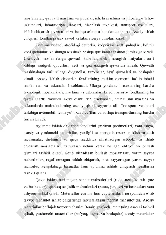 rkorlik faoliyatiga kerak bo’ladigan pulning miqdorini (pp) quyidagi formula asosida hisoblash mumkin: pp = pi + pm + pv + pa + ph ; bu erda: pi – yollanma ishchilarga maosh to’lash uchun kerak bo’ladigan pul mablag’lari; pm – sotib olinadigan material, xomashyo, yarim tayyor mahsulot, butlash qismlar, yonilg’i, energiya uchun to’lovlar; pv – mehnat vositalari (asosiy ishlab chiqarish fondlari) – bino, inshoot, uzatish moslamalari, mashina, hisoblash texnikasi, asbob-uskunalar, transport vositalarini sotib olishga ketgan mablag’lar; pa – axborot uchun sarflangan mablag’lar; ph – boshqa tashkilotlar xizmatiga (qurilish ishlari, transport xizmatlari va boshqalarga) ketgan to’lovlar. ishlab chiqarish faoliyati bilan shug’ullanish uchun tad​birkor boshlang’ich kapitalga ega bo’lishi kerak. har qanday kishining bunga imkoni bo’lmasligi mumkin. ushbu holatda ishbilarmon tijorat banki yoki mablag’i bor shaxsga kredit olish uchun murojaat qiladi. buning boshqa yo’li ham bor – tadbirkor ishlab chiqarish omillari (bino, uskuna, xom ashyo, material, axborot va boshqalar)ni kreditga ham olishi mum​kin. baribir …