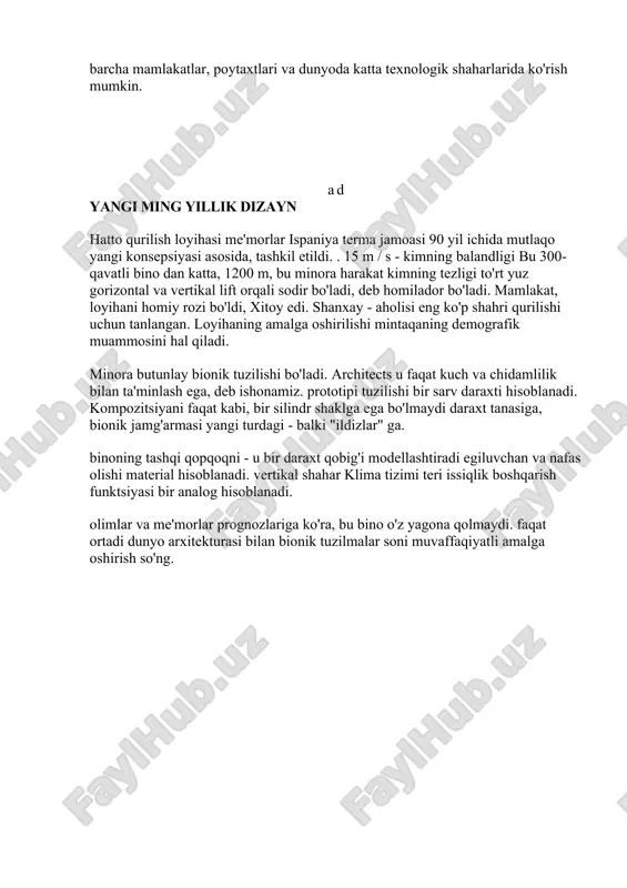 h va o'rniga mexanik protetib foydalanish qiladi, deb aytish. bu, albatta, eng buyuk tibbiy oqimi bo'ladi. arxitektura yilda bionika arxitektura va qurilish, bionika - bionik fan maxsus filiali, kimning vazifasi arxitektura va tabiatning organik birlashish bo'ladi. yaqinda yana va yana tez-tez zamonaviy dizaynlashtirilgan dizayn tirik organizmlarning olingan bionik tamoyillariga murojaat qiling. bugungi kunda, me'moriy, bionika alohida me'moriy uslubi bo'lib qoldi. bu oddiy nusxasi shakllari bilan tug'ilgan va hozir bu fan vazifasi tamoyillari, tashkiliy xususiyatlarini qabul va texnik ularni amalga oshirish uchun edi. ba'zan ekostil deb nomlangan me'moriy uslubi. : hisoblanadi - bionics asosiy qoidalari, chunki, bu · optimal yechim topishdan; · materiallar iqtisodiyotning qonun; · maksimal ekologik qoida; · energiya tejash printsipi. ko'rib turganingizdek, me'morchilik sohasidagi bionika - ta'sirchan shakl, balki zamonaviy talablarga javob uchun tuzilishini yaratish ilg'or texnologiya hamdir. xususiyatlari me'moriy inshootlar bionik arxitektura va qurilish o'tgan tajriba asosida, barcha inson tuzilmalar nozik va qisqa yashagan, ular tabiat qonunlariga …
