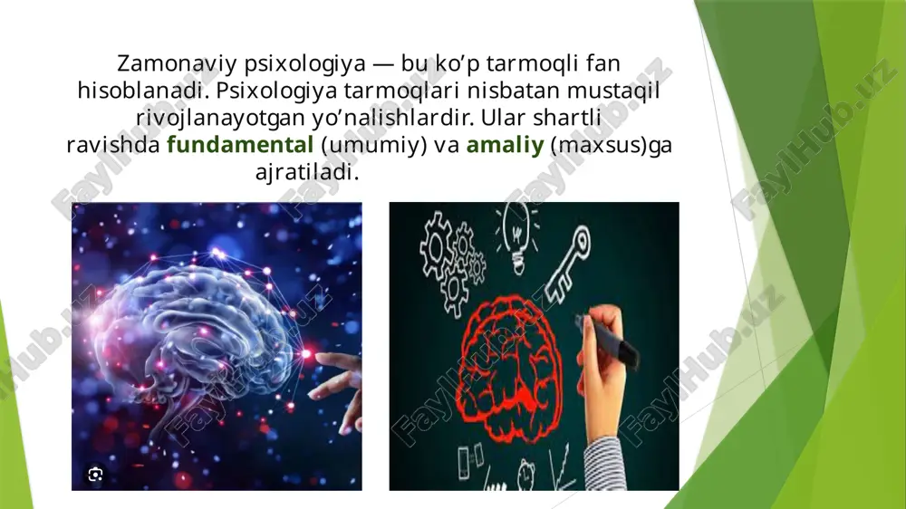 yati va shunga o`xshash boshqalar bu bo’limning asosiy predmetlaridir. oila psixologiyasi oila psixologiyasi fan sifatida oilaning ijtimoiy institut maqomidagi faoliyatining obektiv qonuniyatlarini, oila-nikoh hamda qarindosh-urug`chilik munosabatlarining mexanizmlari va turmush tarziga oid konkret vaziyatlarda oila a`zolari ijtimoiy xulqining namoyon bolishini o`rganadi. ijtimoiy psixologiyaning amaliy tarmogi sifatida u nikohga oid ustanovkalarni, oila azolari o`rtasidagi munosabatlarning mehribonlik, g`amxorlik, hamdardlik, hamjihatlik, tobelik, boysunish, yetakchilik kabi o`ziga xos qirralarini, oilaviy rollar taqsiomtiva va o`zaro tasirning jinsga oid qonuniyatlarini, ota-ona va farzandlar, yaqin qarindosh urug`lar o`rtasidagi hissiy-emotsional bogliqlikni, oilaviy ro`zg`or yuritish va turmush tarzini tashkil etishga bog`liq bolgan psixologik jarayonlarning kechishini tadqiq etadi, o`rganadi. e`tiboringiz uchun rahmat image1.jpeg image2.jfif image3.jpg image4.jfif image5.jfif image6.jfif image7.jpg image8.jpg image9.jpg image10.png image11.jpg image12.jfif image13.png image14.png image15.jfif image16.jfif image17.jfif image18.jfif image19.jfif image20.jfif image21.jfif image22.jfif image23.jfif /docprops/thumbnail.jpeg