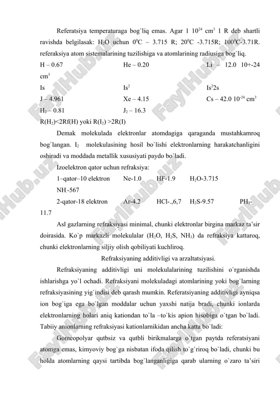 molekulalarning tashqi elektr maydonidagi qutublanuvchanligi - Page 5