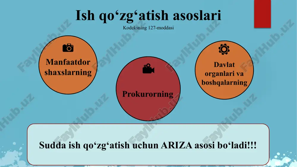 digan sud hujjati qabul qilinguniga qadar ariza (shikoyat)ning asosini yoki predmetini o‘zgartirishga haqli.arizachi ishni har qanday instansiya sudida ko‘rishda ishni ko‘rish yakuni bo‘yicha chiqariladigan sud hujjati qabul qilinguniga qadar ariza (shikoyat)dan to‘liq yoki qisman voz kechishga haqli. *sud ariza (shikoyat)ning asosi va predmeti bir vaqtda o‘zgartirilishini qabul qilmaydi. sud, shuningdek ariza (shikoyat)dan voz kechishni, agar bu qonunchilikka zid bo‘lsa yoki boshqa shaxslarning huquqlari va qonun bilan qo‘riqlanadigan manfaatlarini buzsa, qabul qilmaydi. bunday hollarda sud ishni mazmunan ko‘radi. *ariza (shikoyat)ning asosini yoki predmetini o‘zgartirishni, arizachining ariza (shikoyat)dan to‘liq yoki qisman voz kechishini qabul qilish haqida yoxud qabul qilishni rad etish to‘g‘risida ajrim chiqariladi. ishlarni bitta ish yuritishga birlashtirish (137-modda) birinchi instansiya sudi ayni bir shaxslar ishtirok etuvchi bir turdagi bir nechta ishni bitta ish yuritishga birlashtirishga haqli. ishlarni birlashtirishga sudning ish ko‘rish yakuni bo‘yicha hujjati qabul qilinguniga qadar yo‘l qo‘yiladi. ishlarni bitta ish yuritishga birlashtirish to‘g‘risida ajrim chiqariladi. ishlar birlashtirilganda ular …