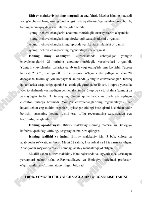 gan. xx asrning ikkinchi yarmidan boshlab yomg‘ir chuvalchanglarini tadqiq qilish ishlari takomillashdi. yomg‘ir chuvalchanglarining anatomik tuzilishi va fiziologiyasi ustida ish olib borgan l.m. semenova, ularning ovqat hazm qilish organlari tuzilishini oziqlanish xiliga bog‘liqligini asoslab bergan bo‘lsa, novosibirsk viloyatida b.r.striganova yomg‘ir chuvalchanglarining eisenia hordenskioldi turini bir joyda yashaydigan poliploidli va diploidli formalarida ovqat hazm bo‘lishini laboratoriya sharoitida kuzatib, ularning oziqlanish xususiyatlariga ko‘ra farq qilishini ko‘rsatib berdi. g.a. nevmivaka yomg‘ir chuvalchanglarida nerv regulyatsiyasini, g.a. surova, a.g. kreslavskiy, a.s. seversov ayrim omillarning eisenia foetida ga ta’sirini, m.y. pumen, v.k. kazakov, l.g. mkrtchyan oligoxetlar ichak xujayralari faoliyatining boshqarilish mexanizmini o‘rganish borasida ham talaygina ishlarni amalga oshirdilar. k.r. varley [37] ning ma’lumot berishicha, yomg‘ir chuvalchangining allolobophora caliginosa f.trapezoides turlarini ovqat hazm qilish organlari chiqindisida 6% azot bo‘ladi. bundan tashqari yomg‘ir chuvalchanglari in qazishi tufayli tuproqning namlik sig‘imini 10% gacha oshirar ekan. v.tishler [32] ning kuzatishicha, yomg‘ir chuvalchangi koprolitida mikroorganizmlar oddiy tuproq zarrachalariga nisbatan 33% ko‘p …