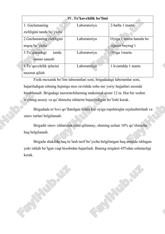 to’quvchilik korxonalari laboratoriyalari tarkibi, sinov turlari va o’tkazish tartibi - Page 5