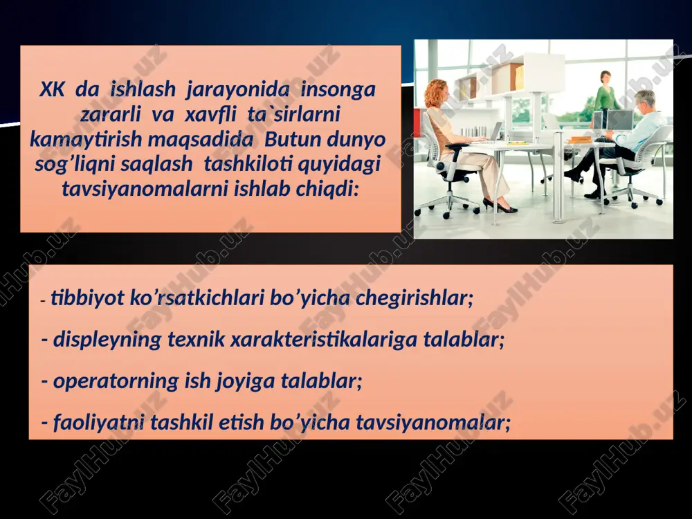 kompyuter xonalariga qo’yiladigan ergonomik va sanitar-gigienik talablar - Page 5