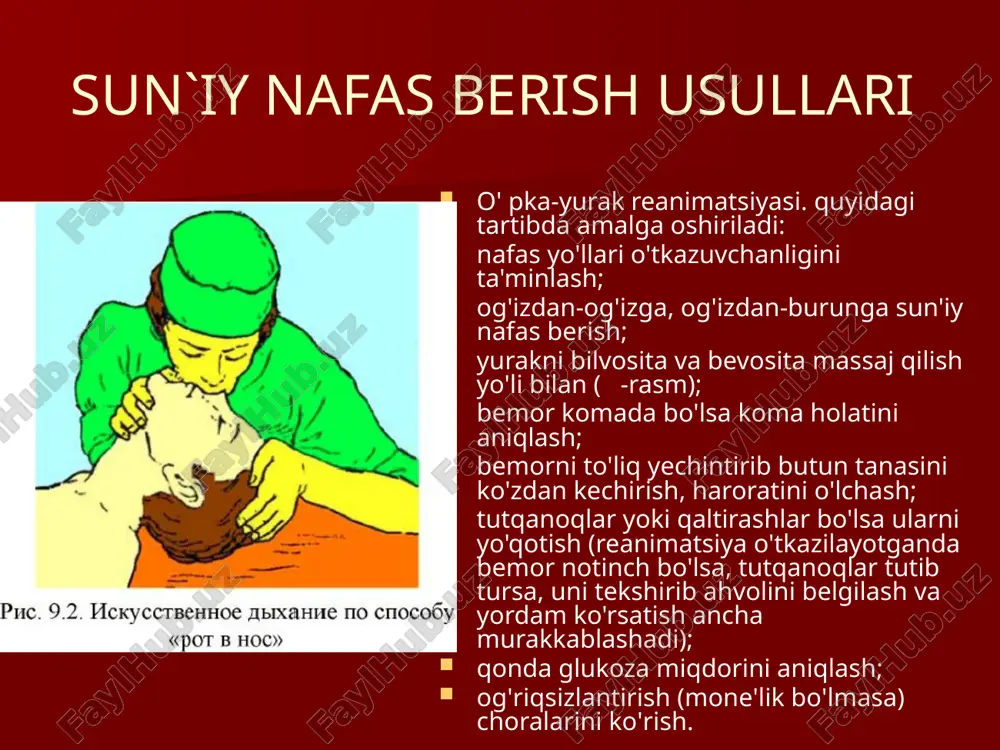 sun`iy nafas berish usullari va bajarish tartibi - Page 5