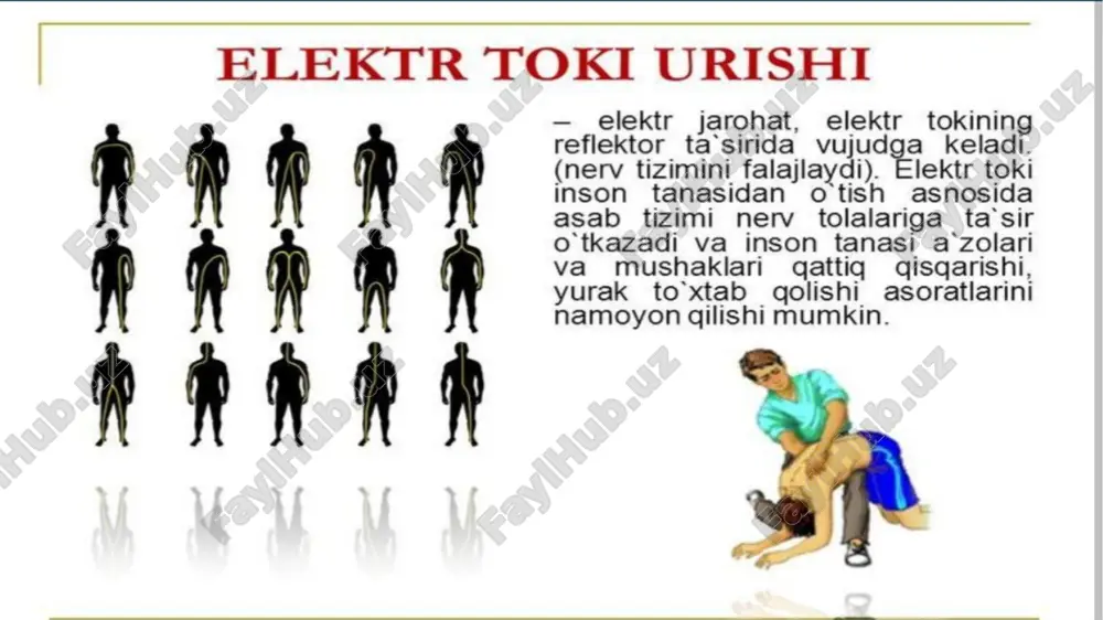 ashqari, alkogolning ta’siri yo‘qolishi bilanoq organizm issiqlik yo‘qotilishini iloji boricha periferik qon tomirlar orqali qoplashga harakat qiladi, bu esa muzlash alomatlarini kuchaytiradi. e’tibor bermaslik. sovuq paytida terining va hatto teri osti to‘qimalarining shikastlanishi qaytarib bo‘lmaydigan darajaga kelishi mumkin. shuning uchun o‘z vaqtida choralar ko‘rish juda muhimdir. mumkin: darhol isining. vaziyatni kuzatib boring, agar to‘qimalarning shishishi bir necha soatdan ortiq davom etsa va terida pufakchalar yoki suyuqlik bilan to‘lgan pufakchalar paydo bo‘lsa, shifokor bilan maslahatlashing. har qanday holatda ham pufakchalarni o‘zingiz teshmang: infeksiya kirishi mumkin. bu mutaxassis tomonidan amalga oshirilishi kerak. teri qorayishini sezsangiz, imkon qadar tezroq terapevt yoki tez yordam bilan bog‘laning. agar o‘zingizni yomon his qilsangiz, ibuprofen yoki boshqa og‘riq qoldiruvchi vositadan foydalaning. agar muzlagan odamning ahvoli og‘irlashsa, hayot belgilarini ko‘rsatmasa yoki to‘qimalar qorayishi sezilarli bo‘lsa, darhol tez yordam chaqiring. e’tiboringiz uchun rahmat image1.jpeg image2.jpeg image3.jpeg image4.jpeg image5.jpeg image6.jpeg image7.jpeg image8.jpeg image9.jpeg image10.jpeg image11.jpeg image12.jpeg