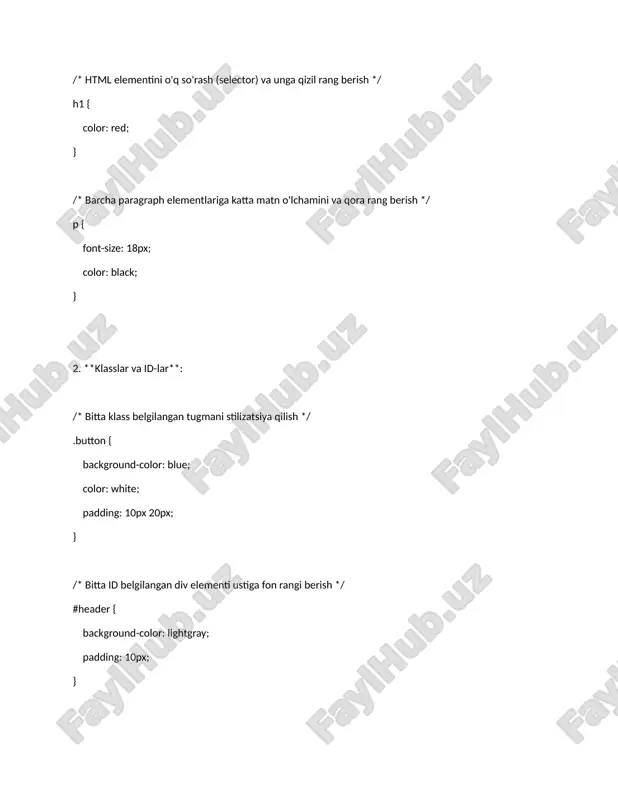 css haqida ma'lumotlar - Page 5