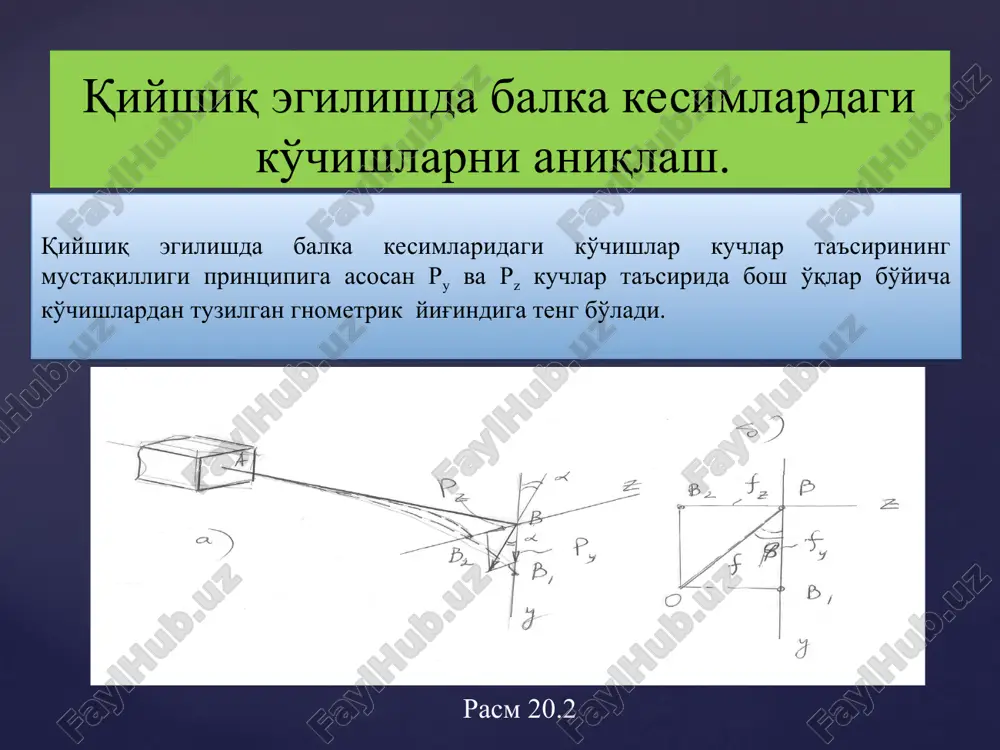 qiyshiq egilishda balka ko‘ndalang kesimi neytral o‘qining holatini aniqlash - Page 5