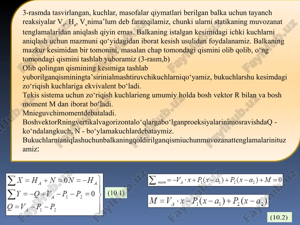 toʼgʼri sterjenning tekis egilishi. - Page 5