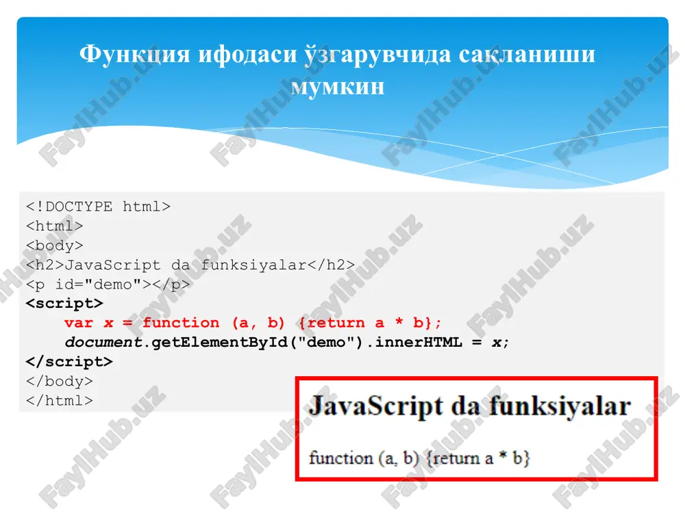javascript funktsiyalar va ob'ektlari. javascript da doimiy ifodalar. - Page 5