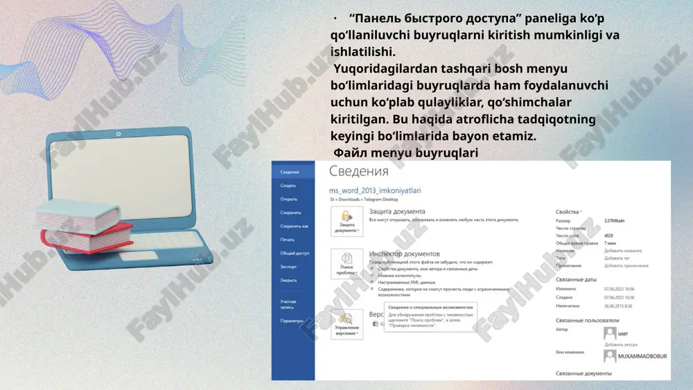 microsoft word matn muharririning imkoniyatlari - Page 5