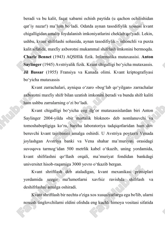 i. hyundai kemasozlik zavodi o'zining mudofaa texnologiyasini himoya qilish uchun kvant kriptografiya aloqasini o'rnatdi. dunyoning eng yirik kemasozlik zavodi shunday deydi: "kvant kriptografiya 5g davrida muhim ma'lumotlarni himoya qilish uchun zarur bo'lgan xavfsizlik yechimi sifatida paydo bo'ldi. kvant holatida kodlangan ma'lumotlar kvant kalitlari bo'lmasa, deyarli buzib bo'lmaydi." aqshda verizon yaqinda vashingtonda kvant kalitlarini taqsimlash (qkd) sinovini o'tkazdi. kompaniya muvaffaqiyatli sinovdan so'ng "uni aqshda qkd texnologiyasini birinchi bo'lib sinovdan o'tkazayotgan operatorlardan biri sifatida belgiladi" deb ta'kidladi. bu avvalgi telefónica va huawei tomonidan o'tkazilgan sinovlardan keyin amalga oshdi. bu faqat bir nechta misollar bo'lib, kvant kriptografiyasi real dunyoda qo'llanilmoqda va bu ro'yxat har kuni o'sib bormoqda. boshqa ilovalar ishonchsiz kvant kriptografiya haqida gapiradigan bo'lsak, bu ikkala tomon ishonchliligi haqida kafolatga ega bo'lmaganda qo'llaniladigan texnologiyadir. bob va alice hamkorlik qilmoqdalar va loyiha har ikkala tomonning shaxsiy kirishlarini talab qiladi, ammo hech biri boshqa tomondan aldashdan kafolatlangan emas. ishonchsiz kriptografiyadagi misollar - bu majburiyat …