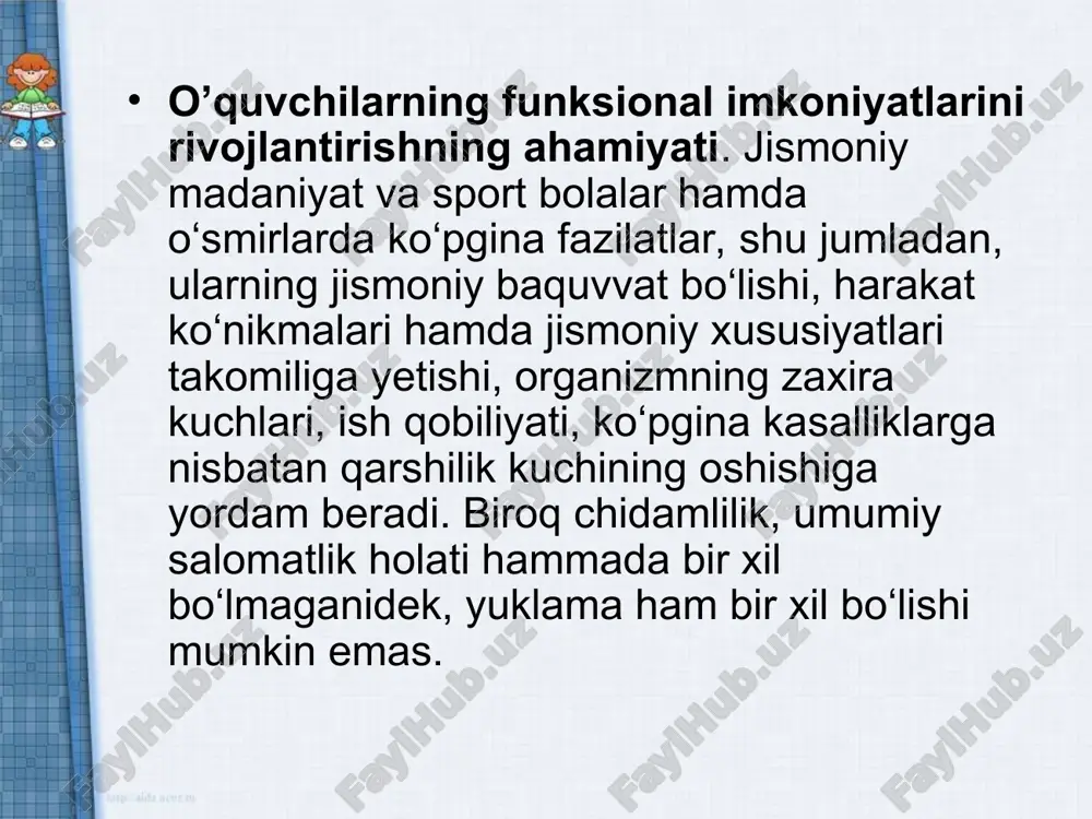 il bo’lishida qo’yidagi davrlar bir-biridan farqlanadi. birinchi davr - bunda ma'lum harakat malakasi hosil bo’lishi bilan bog’liq shartli refleksni yuzaga keltiradigan shartli qitiqlagichlarning generalizatsiyalanishi (umumlashuvi) kuzatiladi. ko’pincha shartli qitiqlagichga yaqin qitiqlagichlar ham refleks chaqiraveradi, masalan, voleybolni to’rdan ko’tarib urish uchun sakrash shartli refleksini to’pning havoga ko’tarilishi (shartli qitiqlagich) chaqiradi. harakat malakasi shakllanishining ushbu davrida to’pni zarb bilan urish maqsadida amalga oshiriladigan sakrash to’p ko’tarib berilishi bilanoq ro’y beradi va zarba berish kerakli vaqtidan yo oldin yo keyin sodir bo’lib istalgan natija chiqmaydi. ikkinchi davr - differensirovka qilish (farqlash) davri. bunda sportchi o’z harakatlarini tahlil qilib behuda harakatlarni asosiy harakatlardan farq qiladi, maqsadga muvofiq ish bajaradi. yuqoridagi misolga kelsak voleybolchi to’pga hal qiluvchi zarba berish uchun qachon sakrashni, ko’tarib berilgan to’pning qanchalik balandlikka ko’tarilishiga qarab tanlaydi. harakat malakasi hosil bo’lishining ikkinchi davrida nerv jarayonlari irradiatsiyalanishdan konsentratsiyalanishga (ma'lum nuqtaga to’planishiga) o’tadi. uchinchi davr –yoki stabilizatsiya davri. u harakatning bir tekis va aniq …