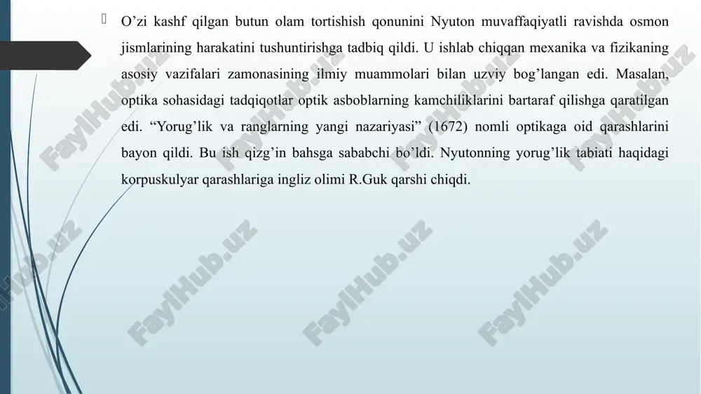 buyuk olimlar tadqiqotlarida matematika isaak nyuton - Page 5