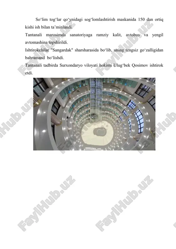 surxondaryoda yangi sanatoriya –"sangardak" ish boshladi - Page 5