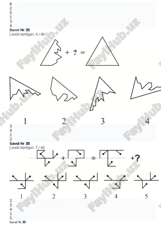 "test.argos.uz" platformasidagi savollar demo - Page 5