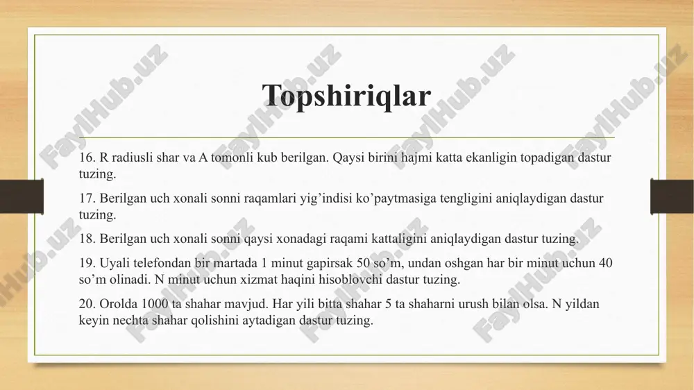 python dasturlash tilida shartli o’tish operatorlariga doir masalalar tuzish - Page 5