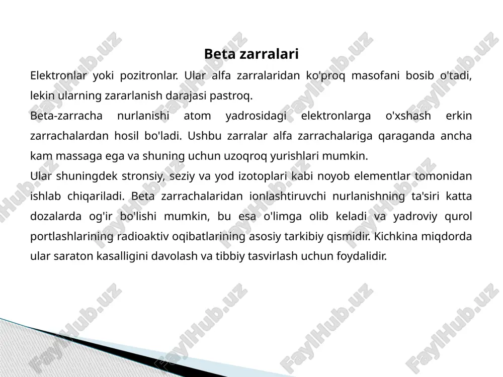 2 turdagi o'zgarishlarni o'z ichiga oladi: somatik ta'sirlar (xatarli o'smalar, leykemiya). ular uzoq muddatli kuzatuv davomida aniqlanadi. genetik ta’sirlar.ta'sir qilingan shaxslarning avlodlarida qayd etilgan irsiy effektlar. jinsiy hujayralardagi genomning shikastlanishi natijasida paydo bo'ladi. ikkala turdagi nuqsonlar ham ochiq odamning tanasida, ham uning avlodida paydo boʻlishi mumkin. bu rasm hujayra mutatsiyasi. hujayra mutatsiyasi. hujayra mutatsiyasi – bu hujayraning dnk va rnk tuzilmasida sodir bo’ladigan o’zgarishdir. hujayra mutatsiyalari irsiy bo’lishi yoki hayot davomida orttirilishi mumkin. ayrim hollarda ular kasalliklarni keltirib chiqarsa ,ba’zan organizmning moslashuvchanligini oshiradi. tashqi muhitdan keladigan turli omillar dnk ning tuzilmasiga ta’sir qilib, mutatsiyaga sabab bo’lishi mumkin. masalan:fizikaviy omillarini qarasak,ionlashtiruvchi nurlar (masalan,rentgen,gamma nurlari )yoki ultrabinafsha nurlari dnk ni shikastlaydi. inson populyatsiyasida o'z-o'zidan saraton va genetik patologiyalar doimo mavjud. ionlashtiruvchi nurlanish bunday o'zgarishlarning yuzaga kelish ehtimolini oshiradigan qo'shimcha vositadir. kasalliklar ba'zi kasalliklar va radiatsiyaning tasodifiy ta'siri o'rtasidagi ishonchli bog'liqlik faqat xx asrning 90-yillarida isbotlangan. quyida ionlashtiruvchi nurlanishning stokastik taʼsiri keltirilgan: o’simta …