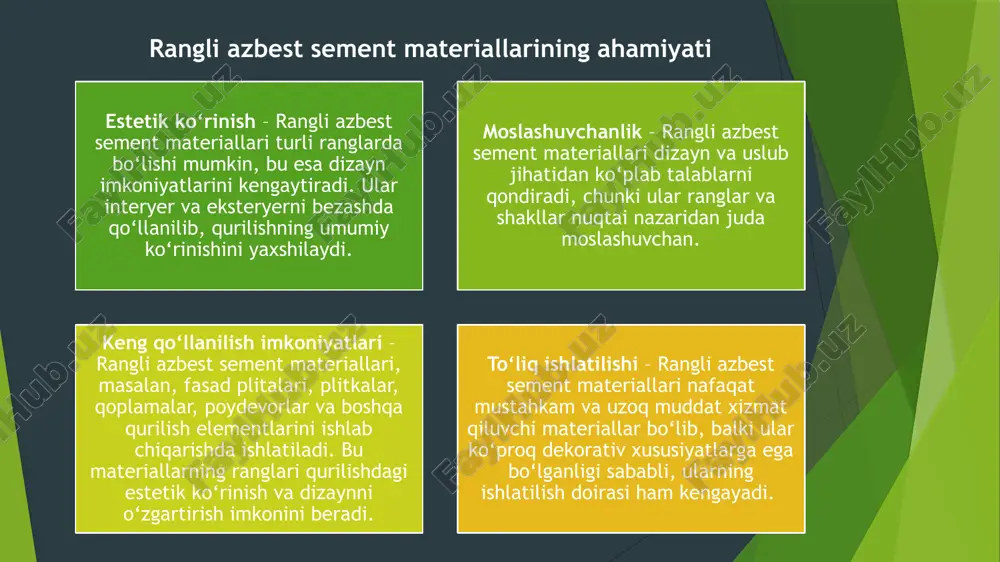 rangli azbest sement kompazitsion materiallarni ishlab chiqarish - Page 5