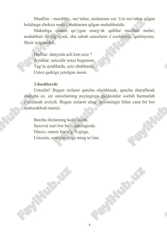 o‘qituvchi va murabbiylar bayrami ssenariyi - Page 5