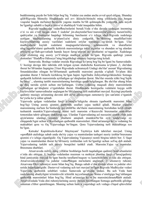 uѐsh-oy kalendarining nison oyining 14 kuni (aprel oyining o‘rtalariga to‘g‘ri keladi) nishonlanadi. pasxadan keyingi 50-kuni yahudiylar shabuot (shevuot) bayramini nishonlaydilar. bu bayram dastlab dehqonchilik bayrami bo‘lgan, keyinchalik sinay tog‘ida musoga xudo tomonidan toraning berilishini nishonlab o‘tkaziladigan bayramga aylangan. u yahudiylarning kalendari bo‘yicha sivona oyining 6-7-kunlari nishonlanadi. kuzda yahudiy kalendaridagi tishri oyining 1-2-kunlari (sentyabr oxiri, oktyabr boshlari) yangi yil bayrami - rosh-ashona nishonlanadi. bu bayram yahudiylar uchun poklanish bayrami hisoblanib, ular qurbonlik qilingan qo‘chqor shoxidan yasalgan surnaylarni chaladilar, gunohlari qolmasligi uchun cho‘ntaklarini to‘ntarib yaxshilab qoqadilar. tishri oyining 9-kuni gunohlardan poklanish bayrami - yom-kipur nishonlanadi. rosh-ashona va yom-kipur bayramlari o‘rtasida yahudiylar ro‘za tutadilar. ro‘za kunlari ular yuvinmaydilar, yalang‘oyaq, eski-tuski kiyimlarga o‘ranib yuradilar. sinagogada nadomatlar bilan yig‘lab tavba qiladilar. purim (qur'a) bayrami yahudiy bayramlarining ichida eng quvnoq hisoblanadi. bu bayram yahudiylarning ularni qirib tashlamoqchi bo‘lgan fors podshohi homon zulmidan qutilganliklari sharafiga bahorda nishonlanadi. ularni homondan o‘z amakisi mordexay qo‘lida tarbiyalangan esfir ismli qizcha …