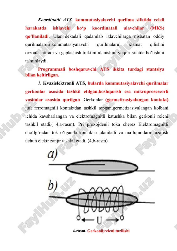 astotaga teng boʻlgan signal tashkil etiladi,harbir raqamga ma’lum chastotali signal toʻgʻri keladi; signalni ishonchliligini aniqlash uchun har bir signalga (harbir raqamga) ikkita chastota ishlatiladi-pastki va yuqorigi gruhli chastotalardan,ularni qiymatlari xisoblash orqali (intuisiya orqali) aniqlanadi (8.6-rasm). 6-rasm. tonalli (chastotali)usul orqali abonent raqamni terish klaviaturasi telefon toʻrining alokasini keng tarqalishi sharofati bilan, raqamli tarmoqlarning resurslarga kirish va internetga chiqish uchun ommobob vosita sifatida boʻlib qolmoqda. kompyuterning ma'lumotlarini uzatishn bajarilishi quyidagicha boʻlishi mumkin: analogli liniya (al) boʻyicha; raqamli analogli liniya boʻyicha. raqamli ma’lumotlarni analogli liniya boʻyicha uzatish nutqli chastota kanalida modemlarni qoʻllash orqali amalga oshiriladi,buerda maksimal uzatish tezligi-56 kbit/s ga erishish shu xolda boʻladiki,qachonki ma’lumotlarni uzatish yoʻlida ats hammasi raqamli boʻlsa. raqamli al, tonalli chastota oraligʻidagi olaqaga nisbatan, undan ham katta tezlikda va arzonroq narxda uzatishi mumkin. raqamli al, analoglini oldida ushbu afzalliklariga ega: bir qancha nutqli kanallarni vaqtinchalik zichlashtirish usuli orqali oson multipleksrlash; kodlashtirishni soddaligi; abonenli signalizasiyalashni yangi imkoniyatlari. raqamli uzatishni kamchiliklariga …