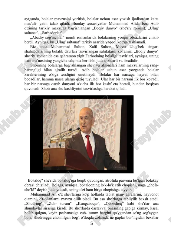 g'rini teshib o'tgan yomg'irga, keyin yomg'ir ipiga osilib yerga tushib, uni shimib olgan yerga, yerni teshib chiqqan maysaga, uni bosib keta olgan otga va nihoyat uni minib olgan odamga keladi... shoir adolat qidirib yurgan ninachi sarguzashtini juda jonli va qiziqarli tasvirlaydi, o'qiganda tabiat manzaralari o'quvchi ko'z o'ngidan bir-bir o'tadi. „uch oltin g'isht" afsonasini shoir o'z otasidan eshitgan. voqea juda qiziq va ibratli. uch aka-uka — to'ng'ich, o'rtan- cha, kenja uzoq safarga chiqishib uchta oltin g'isht topib oladilar. har biriga bittadan g'isht to'g'ri keladi. biroq nafs tuzog'iga tushgan to'ng'ich bilan o'rtancha fitna uyushtirib, kenjani o'ldirmoqchi bo'ladilar va uni ovqat olib kelishga yuboradilar. kenja ovqat olib kelib dasturxonga qo'yayotganda, boshiga g'isht bilan urib o'ldiradilar. keyin xursand bo'lib, ovqat yeyishga tutinadilar. va shu zahotiyoq til tortmay o'la- dilar, chunki kenja uchta g'ishtning hammasini o'ziga olmoq- chi bo'lib, akalari ovqatiga pinhona zahar qo'shgan edi... shoir bu afsonasida inoqlik, hamjihatlikni ulug'laydi, ochko'zlik, nafsga berilishni qoralaydi. …