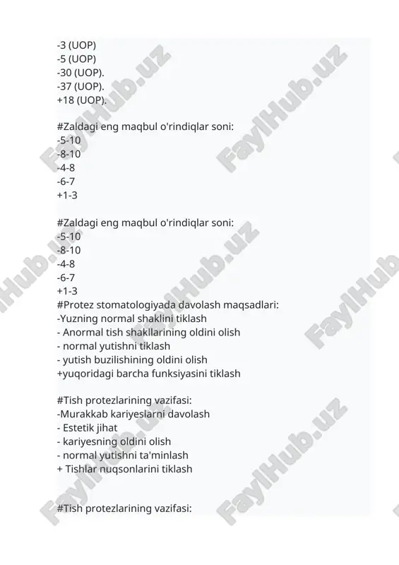 dlar, yorug'lik, chang, monomer, namlik; -yorug'lik, chang, tutun, metall chayqalishlar, hidlar; -yorug'lik, hidlar, aerozollar, namlik, bug'lar. + chang, tutun, metall chayqalishlar, asboblar qoldiqlari #tish laboratoriyasi xodimlarini kasbiy xavflardan himoya qilishning umumiy vositalari: - binolarning etarli maydoni, 1 xodimga to'g'ri keladigan binolar hajmi 8 m3; -xonaning minimal maydoni, 1 xodimga to'g'ri keladigan xona hajmi - 10 m3, mahalliy ta'minot ventilyatsiyasi; -umumiy ta'minot va mahalliy egzoz ventilyatsiyasi, asosiy xonaning maydoni - 6 m2, hajmi - 8 m3; -1 xodimga to'g'ri keladigan asosiy xonaning maydoni c m2, hajmi - 12 m3, mahalliy ta'minot va umumiy egzoz ventilyatsiyasi. +1 xodimga to'g'ri keladigan asosiy xonaning maydoni -4 - 4,5 m2, hajmi - 13 m3, umumiy ta'minot va umumiy chiqindi ventilyatsiyasi, mahalliy suniy ventilyatsiyasi #tish laboratoriyasi xodimlarini kasbiy xavflardan himoya qilishning umumiy vositalari: - binolarning etarli maydoni, 1 xodimga to'g'ri keladigan binolar hajmi 8 m3; -xonaning minimal maydoni, 1 xodimga to'g'ri keladigan xona hajmi - 10 …