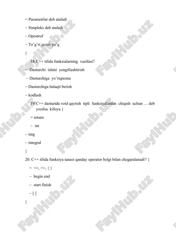 c++ tilida funksialarning vazifasi - Page 5