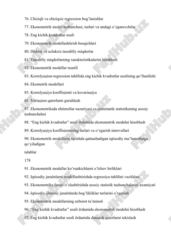 foydalanish mumkin?iqtisodiy o’sish deb nimaga aytiladi 114. bir omilli va ko’p omilli ekonometrik modellarning farqlari nimada?ekonometrik modellardan prognozlashda qanday foydalanish mumkin?iqtisodiy o’sish deb nimaga aytiladi 115. ishlab chiqarish funktsiyasini boshqa modellardan farqi? 116. ishlab chiqarish funktsiyalarining turlari? 117. ishlab chiqarish funktsiyalarda ilmiy-texnik taraqqiyotning ahamiyati. 118. kobba-duglas funktsiyasini asosiy xususiyatlari. kobba-duglas funktsiyasini asosiy xususiyatlari. 119. iqtisodiy tahlil ko’rsatkichlaridan amalda qanday foydalanish mumkin? 120. elastiklik koeffitsientlarining iqtisodiy mohiyati nimalardan iborat va ular qanday hisoblanadi?