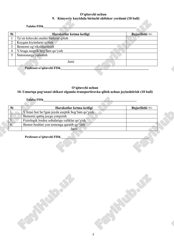 birinchi tibbiy yordam mashg'ulotlari - Page 5