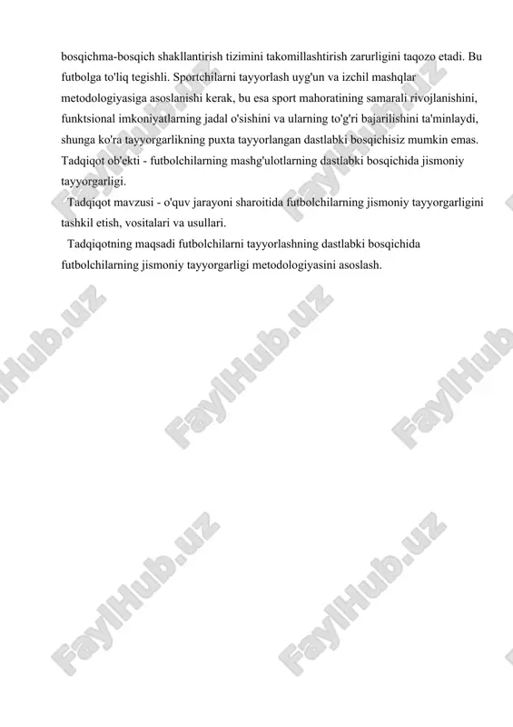 va oyoqdan to'pga - to'p) - maysa maydonidagi sport o'yini, unda ikki qarama-qarshi jamoa (har biri 11 kishidan iborat) dribling va to'pni oyoqlari bilan yoki tananing boshqa qismi bilan (qo'llardan tashqari) foydalanib, uni raqib darvozasiga kiritishga moyil bo'lib, uni o'zlaridan o'tkazib yubormaydilar. futbol maydoni - 90-120x45-90 m, o'yin davomiyligi - 90 daqiqa (15 daqiqali tanaffus bilan 45 daqiqalik 2 ta halqa). xalqaro futbol uyushmalari federatsiyasi (fifa) 1904 yilda tashkil topgan bo'lib, 204 milliy federatsiyani birlashtirgan (2002). futbol - bu jismoniy rivojlanish va keng aholi salomatligini mustahkamlashning eng ommabop va ommaviy vositalaridan biri. rossiyada 3 millionga yaqin kishi futbol bilan shug'ullanadi. o'yin umumiy jismoniy tarbiya tizimida etakchi o'rinni egallaydi. futbol o'ynash ko'p qirrali tayyorgarlikni, bardoshlilikni, tezlikni va epchillikni, murakkab va xilma-xil vositalarni talab qiladi. futbolning ijtimoiy ahamiyati va foydalari futbol faoliyatining jamoaviy tabiati do'stlik, mehr-muhabbat, o'zaro yordam hissini uyg'otadi; mas'uliyat hissi, sheriklar va raqiblarga hurmat, intizom, faollik kabi qimmatli axloqiy fazilatlarni …
