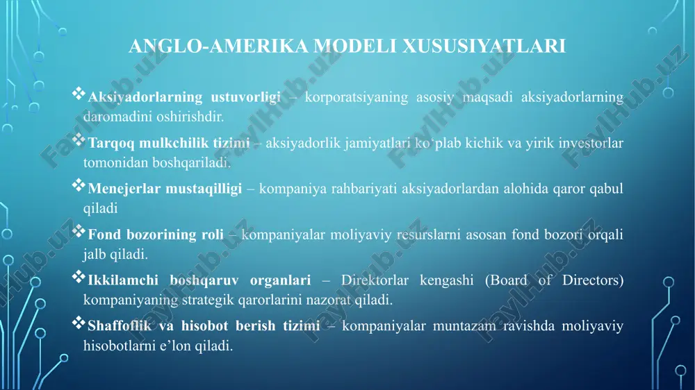 korporativ boshqaruvning anglo amerika modeli - Page 5