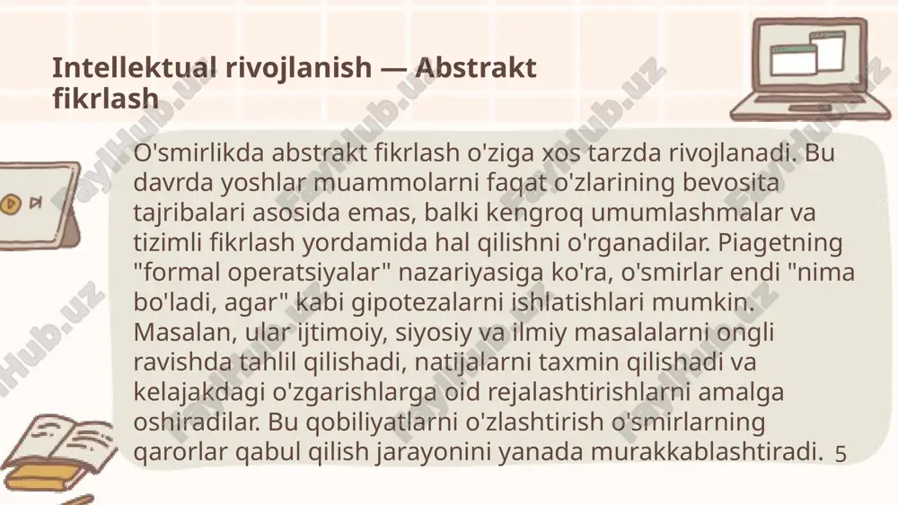 o'smirlarda intellektual va emotsional xususiyatlarning rivojlanishi - Page 5
